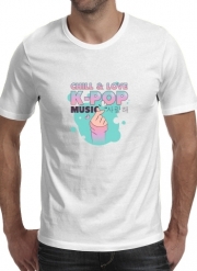 T-Shirt Manche courte cold rond Hand Drawn Finger Heart Chill Love Music Kpop