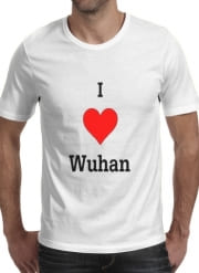T-Shirt Manche courte cold rond I love Wuhan Coronavirus