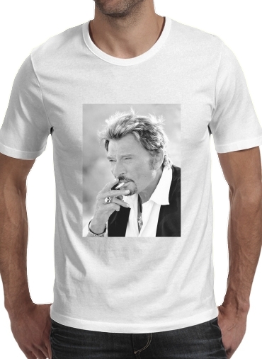 T-Shirt Manche courte cold rond johnny hallyday Smoke Cigare Hommage
