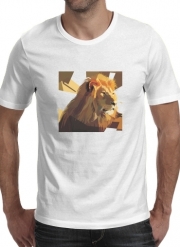 T-Shirt Manche courte cold rond Lion Geometric Brown