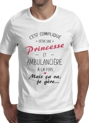 T-Shirt Manche courte cold rond C'est compliqué d'être une princesse et ambulancière