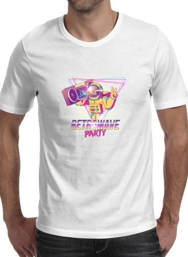 T-Shirt Manche courte cold rond Retrowave party nightclub dj neon