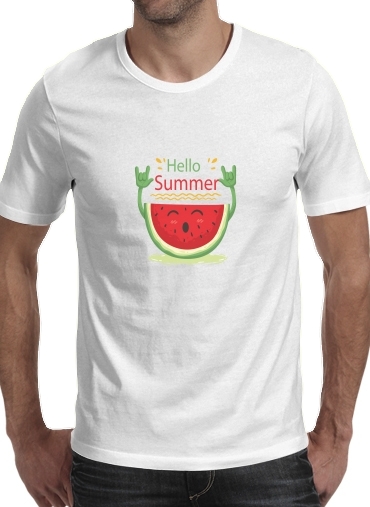 T-Shirt Manche courte cold rond Summer pattern with watermelon