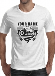 T-Shirt Manche courte cold rond Tracteur Logo personnalisable prénom date de naissance