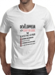 T-Shirt Manche courte cold rond Un développeur écrit du code Stop