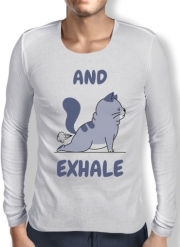 T-Shirt homme manche longue Cat Yoga Exhale