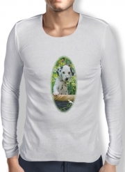 T-Shirt homme manche longue chiot dalmatien dans un panier