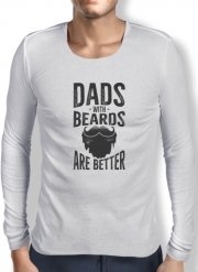 T-Shirt homme manche longue Les papas avec une barbe sont les meilleurs