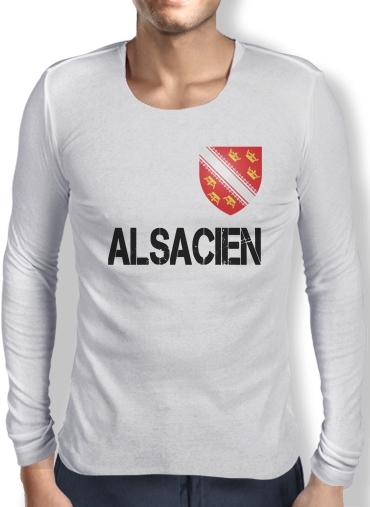 T-Shirt homme manche longue Drapeau alsacien Alsace Lorraine