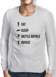 T-Shirt homme manche longue Eat Sleep Battle Royale Repeat