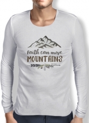 T-Shirt homme manche longue Catholique - Faith can move montains Matt 17v20 Bible