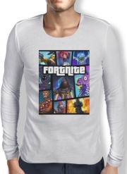 T-Shirt homme manche longue Fortnite - Battle Royale Art Feat GTA