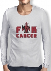 T-Shirt homme manche longue Fuck Cancer With Deadpool