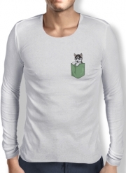 T-Shirt homme manche longue Husky Dog in the pocket