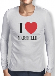 T-Shirt homme manche longue I love Marseille