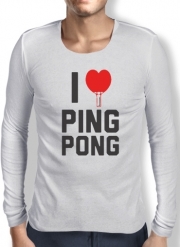 T-Shirt homme manche longue I love Ping Pong