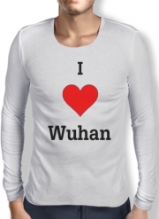 T-Shirt homme manche longue I love Wuhan Coronavirus