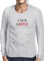 T-Shirt homme manche longue Je peux pas j'ai Netflix