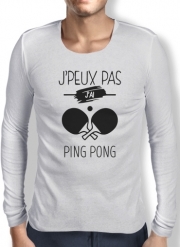 T-Shirt homme manche longue Je peux pas j'ai ping pong - Tennis de table