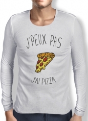 T-Shirt homme manche longue Je peux pas j'ai pizza