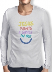T-Shirt homme manche longue Jesus paints a smile in me Bible