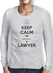 T-Shirt homme manche longue Keep calm i am almost a lawyer cadeau étudiant en droit