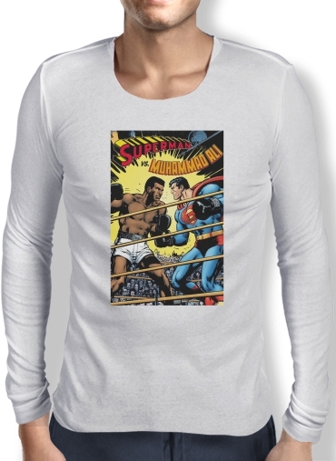 T-Shirt homme manche longue Muhammad Ali Super Hero Mike Tyson Boxen Boxing