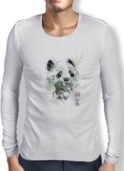T-Shirt homme manche longue Panda Watercolor