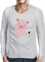 T-Shirt homme manche longue Cochon souriant