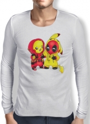 T-Shirt homme manche longue Pikachu x Deadpool
