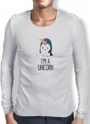 T-Shirt homme manche longue Pingouin wants to be unicorn
