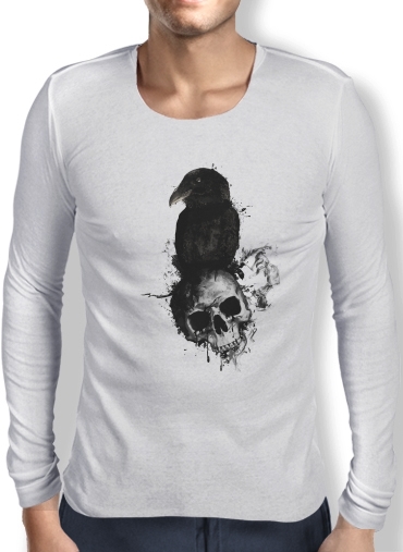 T-Shirt homme manche longue Raven and Skull