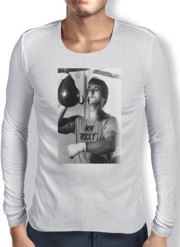 T-Shirt homme manche longue Rocky Balboa Entraînement Punching-ball
