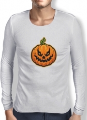 T-Shirt homme manche longue Scary Halloween Pumpkin