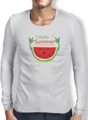 T-Shirt homme manche longue Summer pattern with watermelon