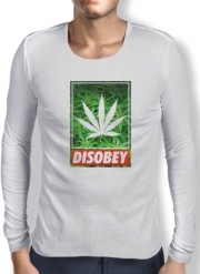 T-Shirt homme manche longue Weed Cannabis Disobey