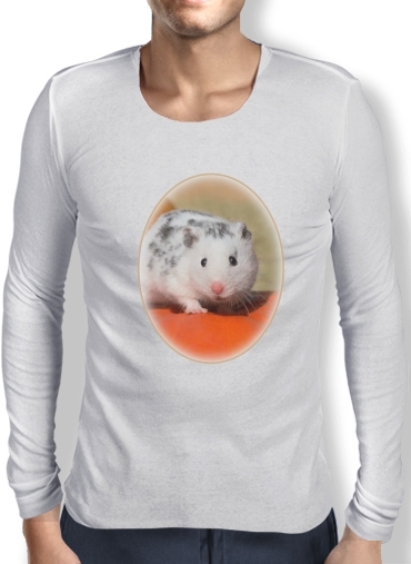 T-Shirt homme manche longue Hamster dalmatien blanc tacheté de noir