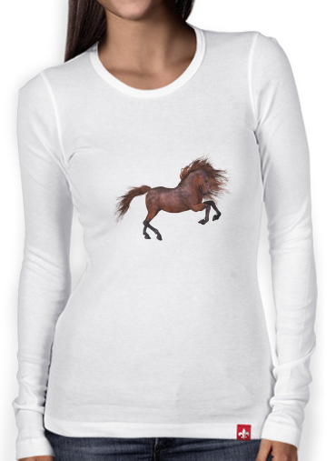 T-Shirt femme manche longue A Horse In The Sunset