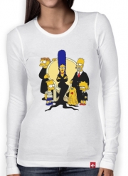 T-Shirt femme manche longue Famille Adams x Simpsons
