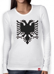 T-Shirt femme manche longue Albanie Painting Flag