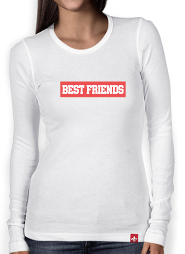 T-Shirt femme manche longue BFF Best Friends Pink