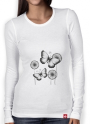 T-Shirt femme manche longue Butterflies Dandelion