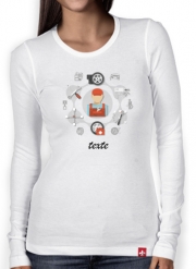 T-Shirt femme manche longue Logo garage / garagiste avec texte personnalisable