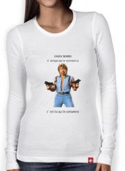 T-Shirt femme manche longue Chuck Norris Against Covid