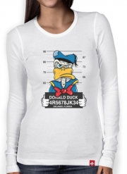 T-Shirt femme manche longue Donald Duck Crazy Jail Prison