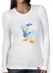 T-Shirt femme manche longue Donald Duck Watercolor Art