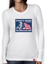 T-Shirt femme manche longue Donald Trump Make America Great Again
