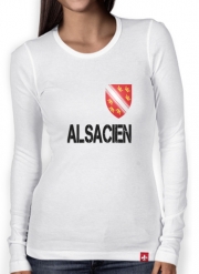 T-Shirt femme manche longue Drapeau alsacien Alsace Lorraine