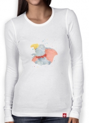 T-Shirt femme manche longue Dumbo Watercolor