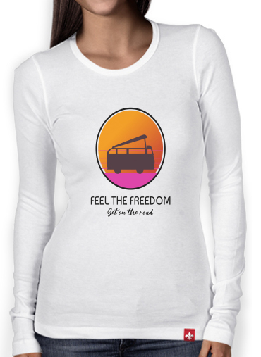 T-Shirt femme manche longue Feel The freedom on the road